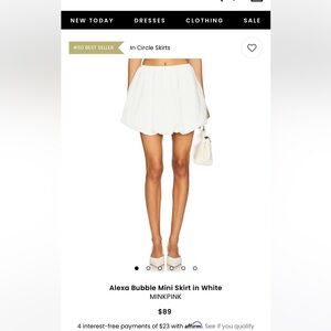NWTS‎ REVOLVE Alexa Bubble Mini Skirt in White